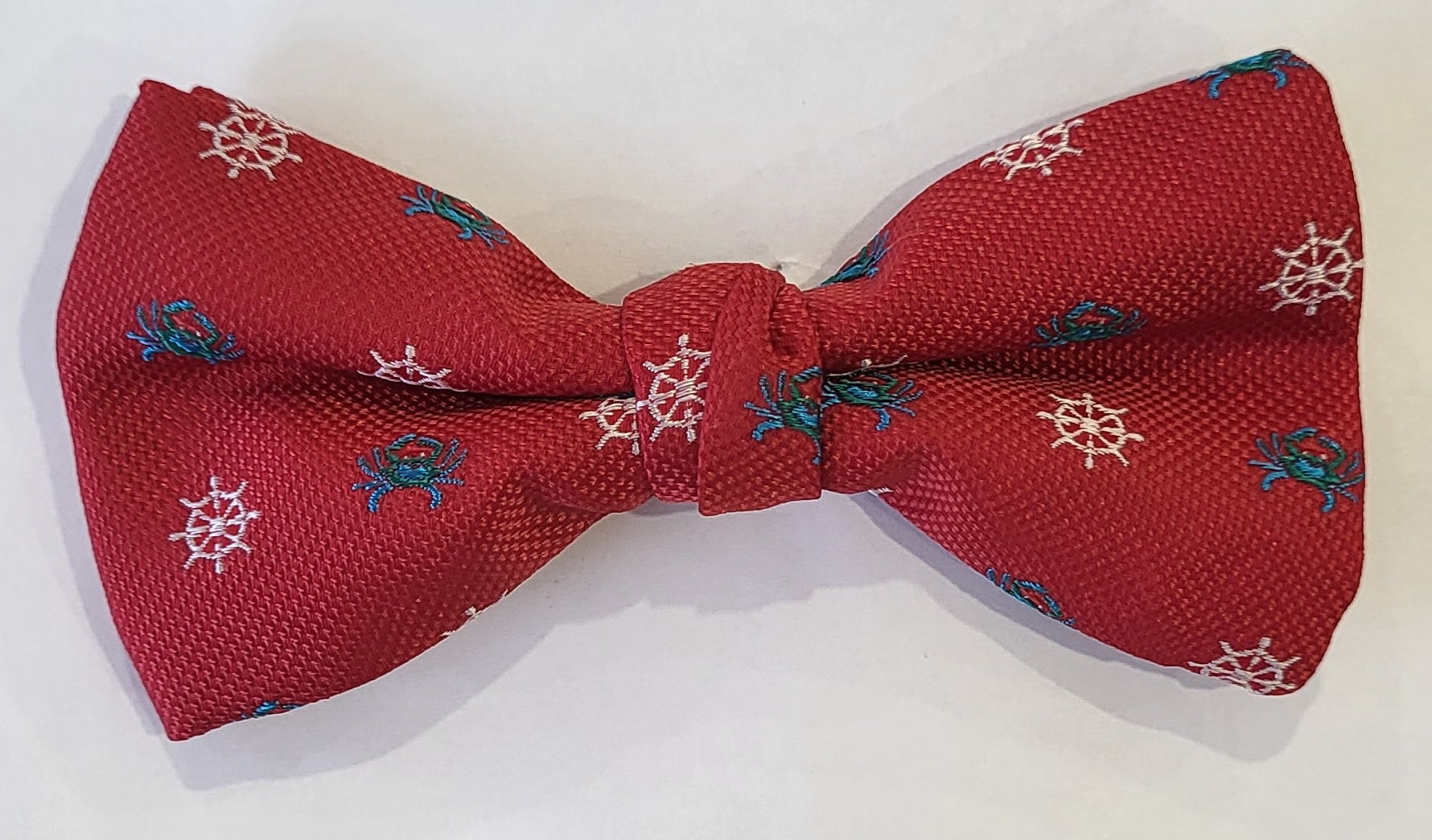 SALE One Varones Boys Red Bow Tie With Marine Motif