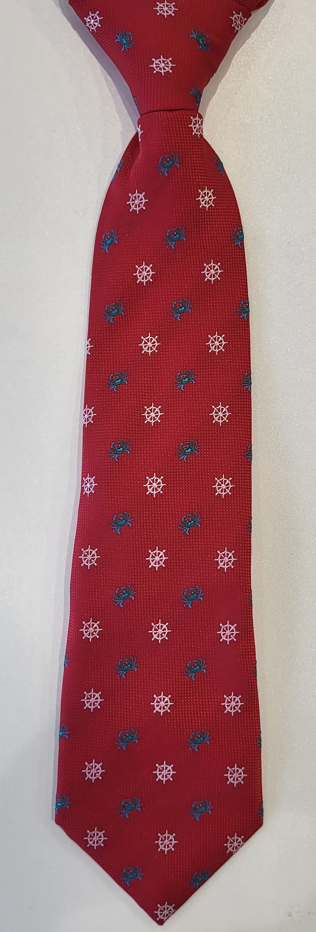 SALE One Varones Boys Red Tie With Marine Motif
