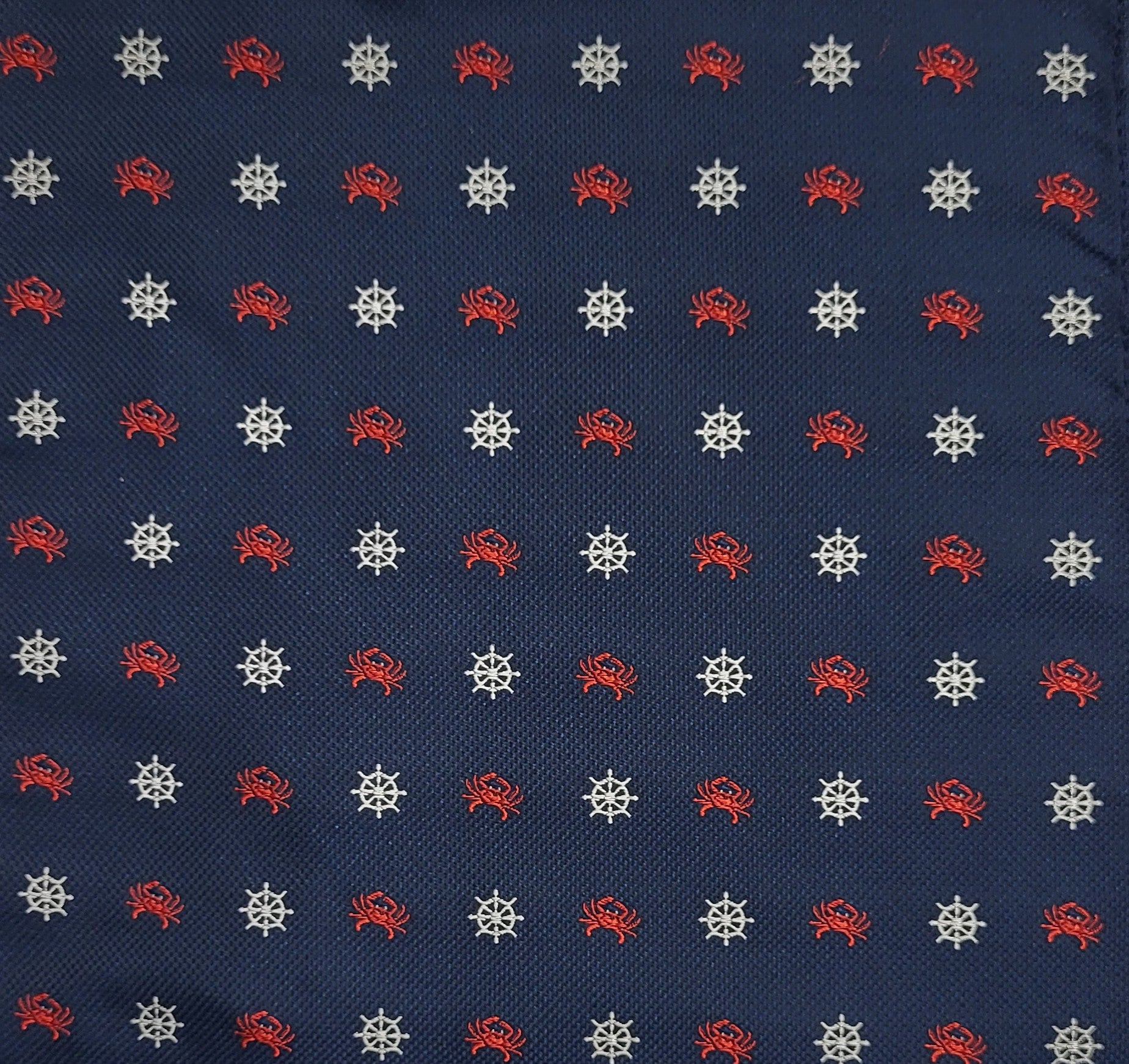 SALE One Varones Boys Navy Pocket Square With Marine Motif