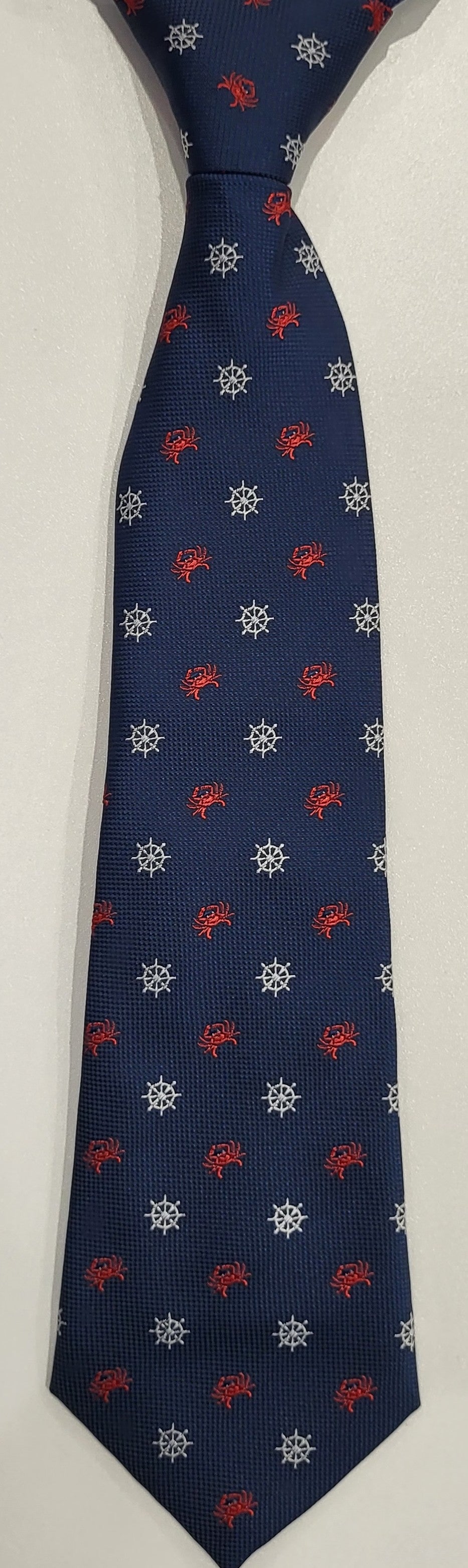 SALE One Varones Boys Navy Tie With Marine Motif