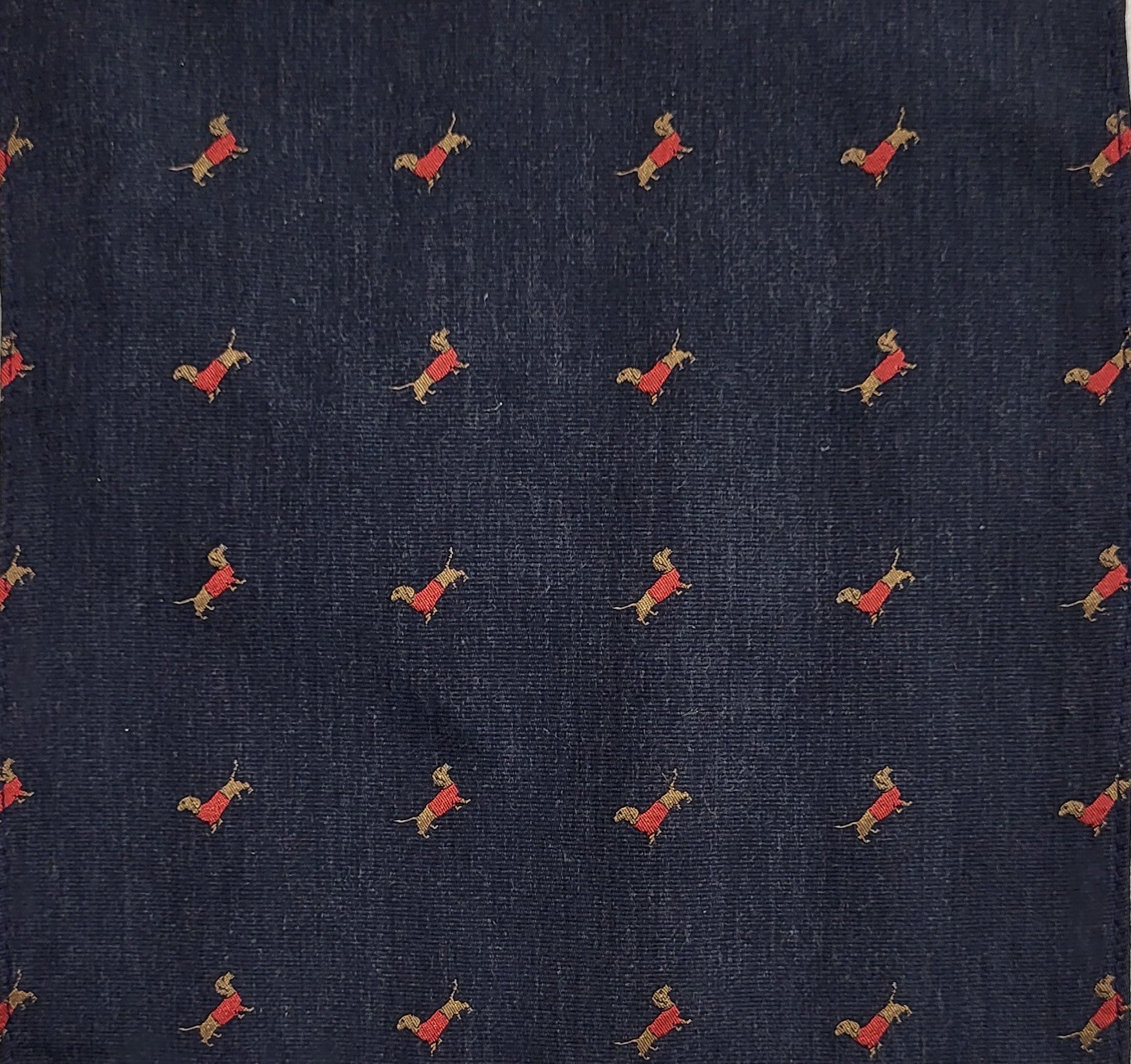 SALE One Varones Boys Navy Pocket Square With Dachshund