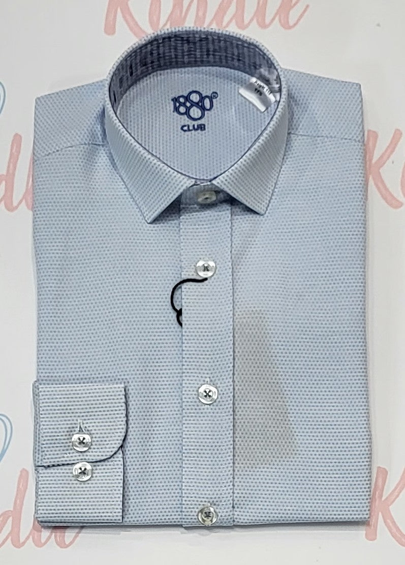 1880 Club Boys White Shirt With Blue Spot