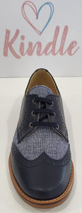 KINDLE Boys Shoes:- Navy & Blue Brogue