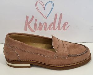 KINDLE Boys Shoes:- Tan Suede Loafer
