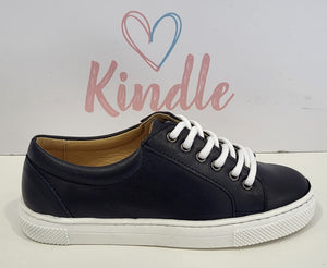 KINDLE Boys Shoes:- Navy Leather Lace Ups