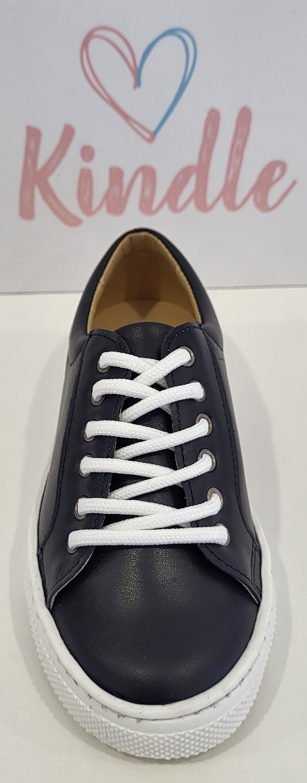 SALE KINDLE Boys Shoes:- Navy Leather Lace Ups