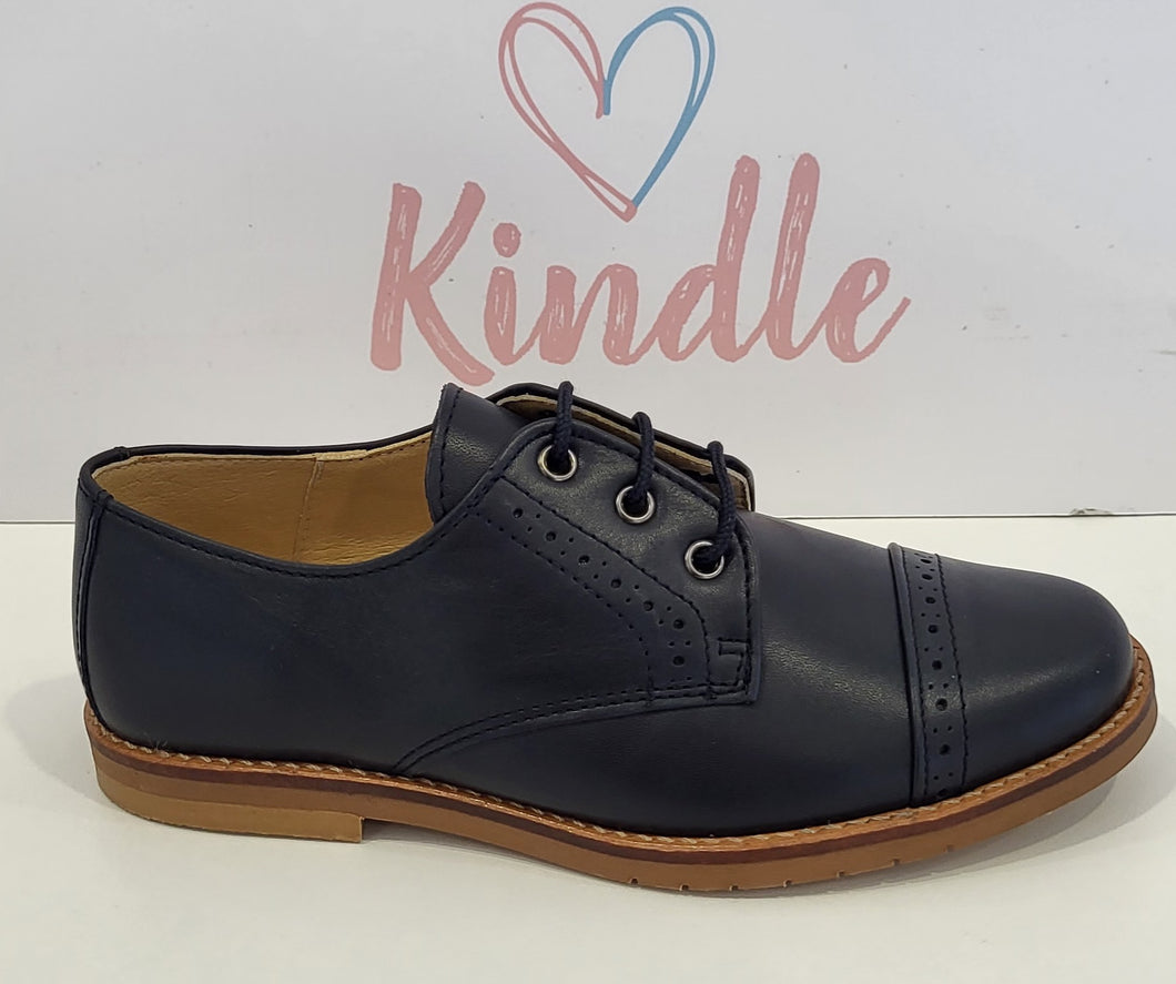KINDLE Boys Shoes:- Navy Brogue