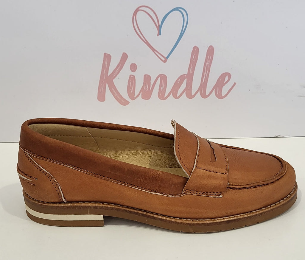 SALE KINDLE Boys Shoes:- Tan Leather Loafer