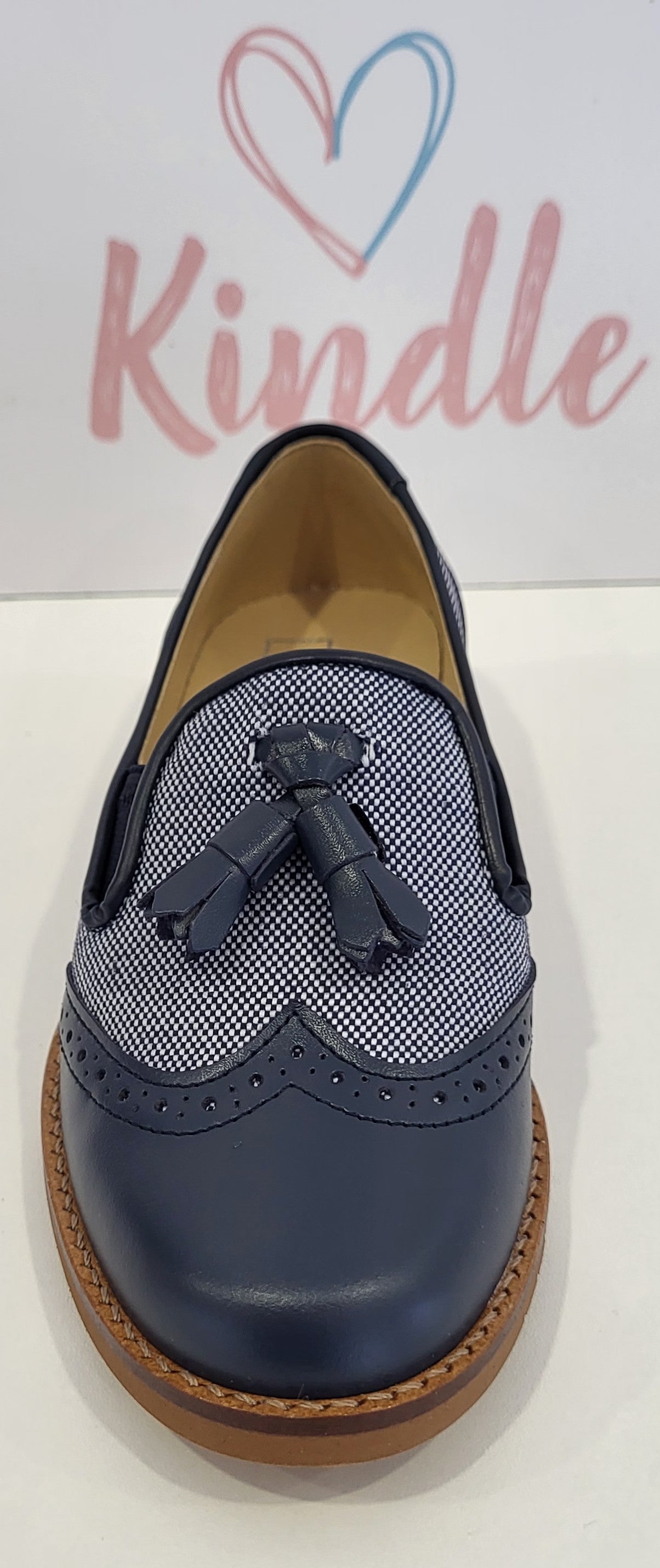 SALE KINDLE Boys Shoes:- Navy & Blue Loafer