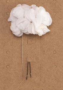 KINDLE Pack Of 2 Hairpin Chiffon Flowers:- White