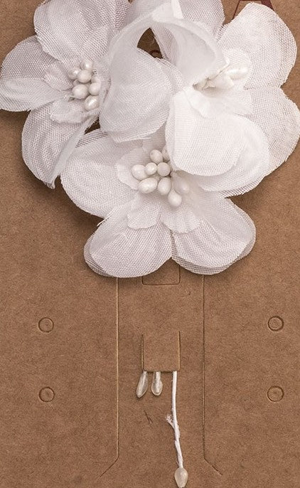 KINDLE Pack Of 3 Flowers Pistils Hairpins:- White