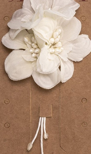 KINDLE Pack Of 3 Flowers Pistils Hairpins:- Ivory