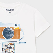 Load image into Gallery viewer, SUMMER SALE Mayoral Boys  PLAY WITH t-shirt with lens print for baby boy AGE 6MTHS
