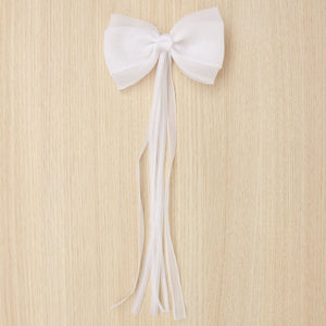 KINDLE Organza Bow With Tails:- Ivory
