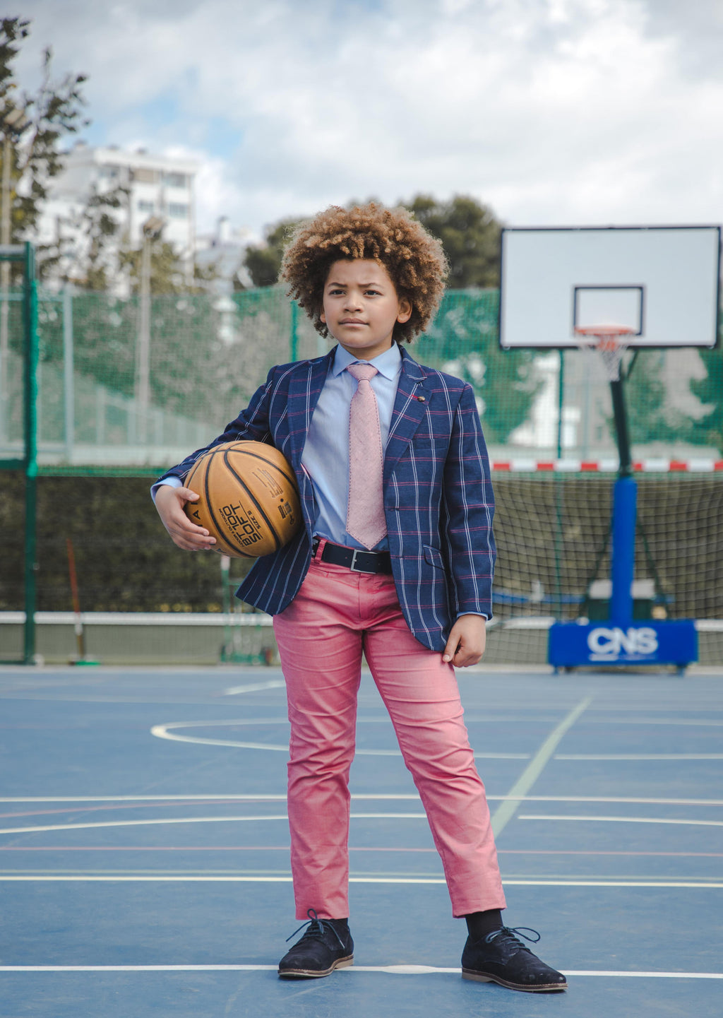 SALE One Varones Navy Blazer With Red & White Check:- 10-04074 7940 Age 6 & 7