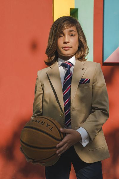 SALE One Varones Tan Blazer:-10-04075 52 Age 9, 10 & 11