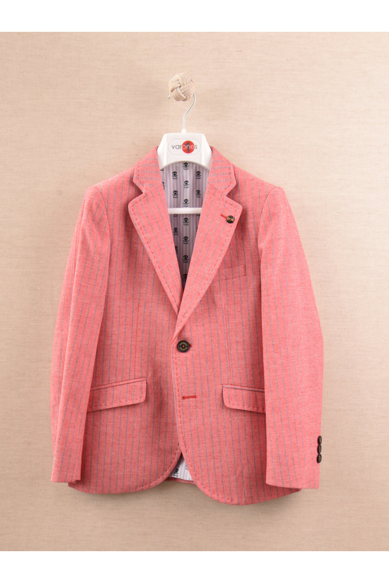 SALE One Varones Boys Pink Stripe Blazer:-10-04078 40 Age 6, 8, 10 & 11