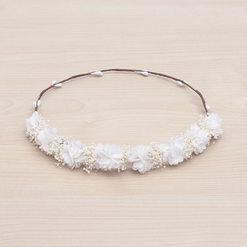 KINDLE Half Crown Mini Flowers:- White