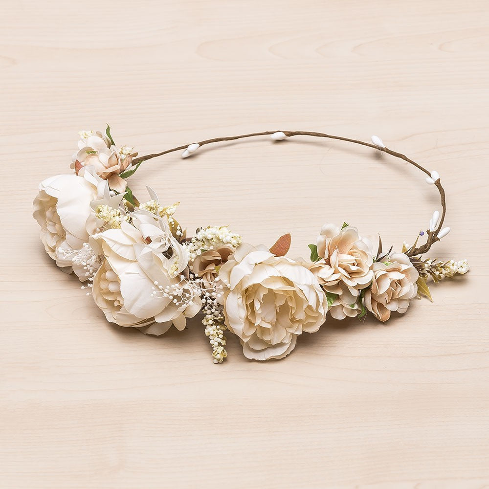 KINDLE Dunya Crown For Hair:- Ivory