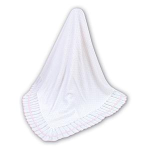 Sarah Louise Christening Shawl - White/Pink