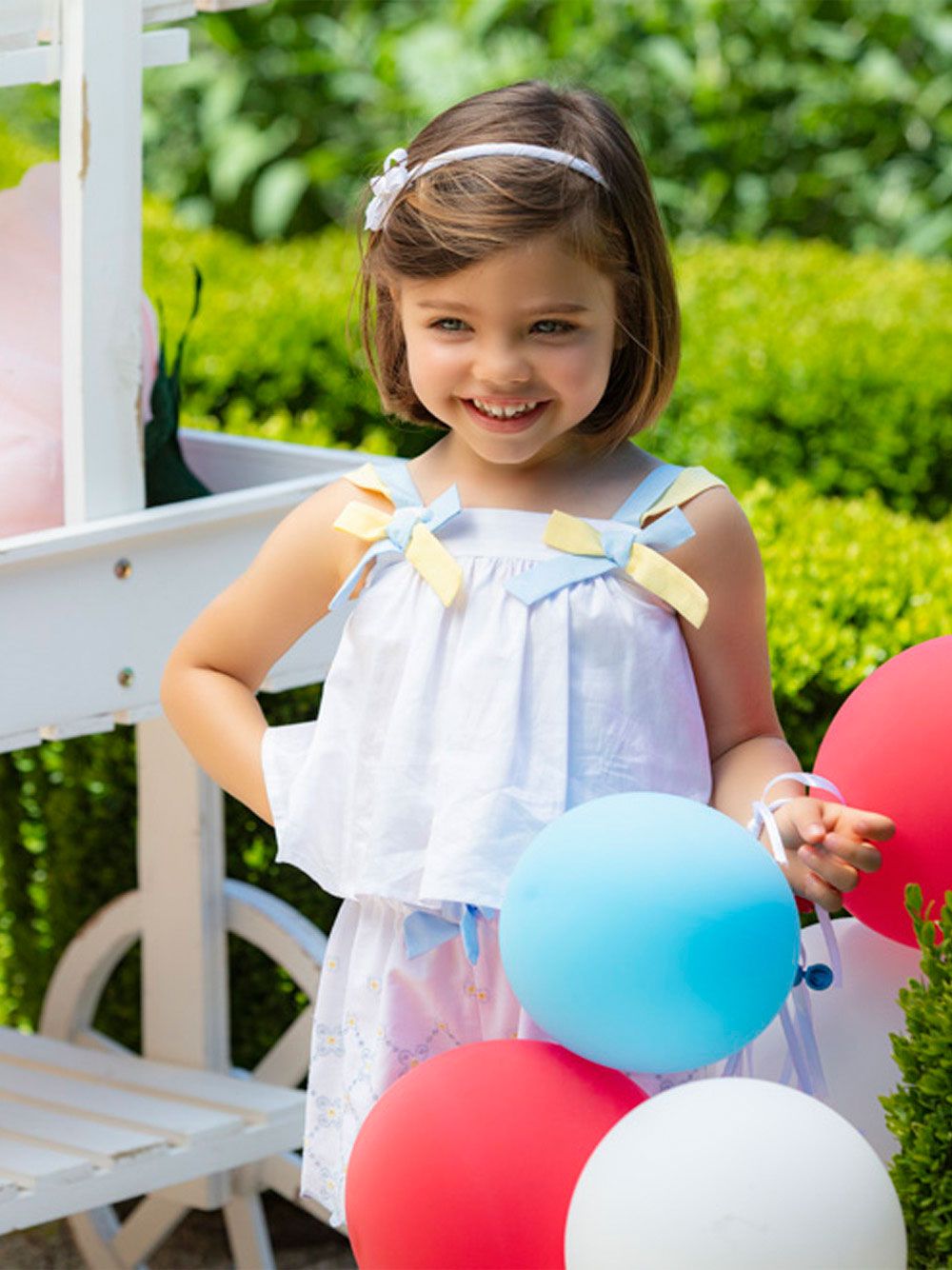 SUMMER SALE Patachou Girls Cotton Poplin White With Floral Embroidery Shorts LAST ONE AGE 4