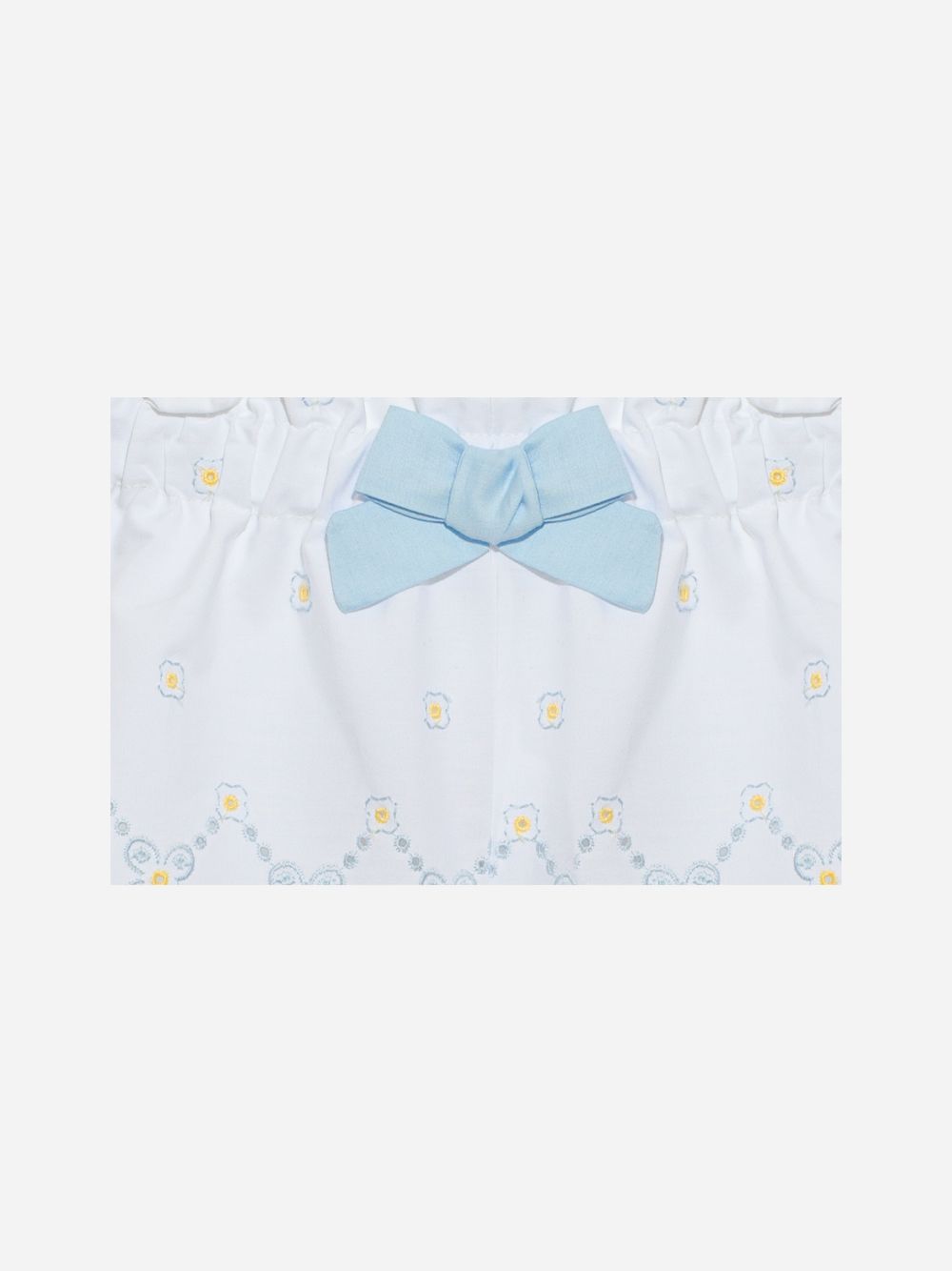 SUMMER SALE Patachou Girls Cotton Poplin White With Floral Embroidery Shorts LAST ONE AGE 4