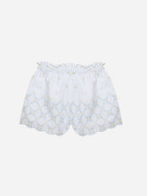 Load image into Gallery viewer, SUMMER SALE Patachou Girls Cotton Poplin White With Floral Embroidery Shorts LAST ONE AGE 4
