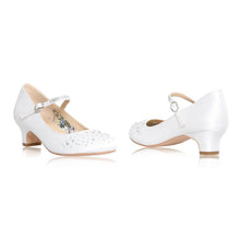 Load image into Gallery viewer, Perfect Bridal White Communion Shoes:- Ava Heel
