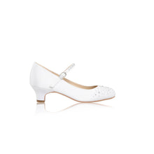 Load image into Gallery viewer, Perfect Bridal White Communion Shoes:- Ava Heel
