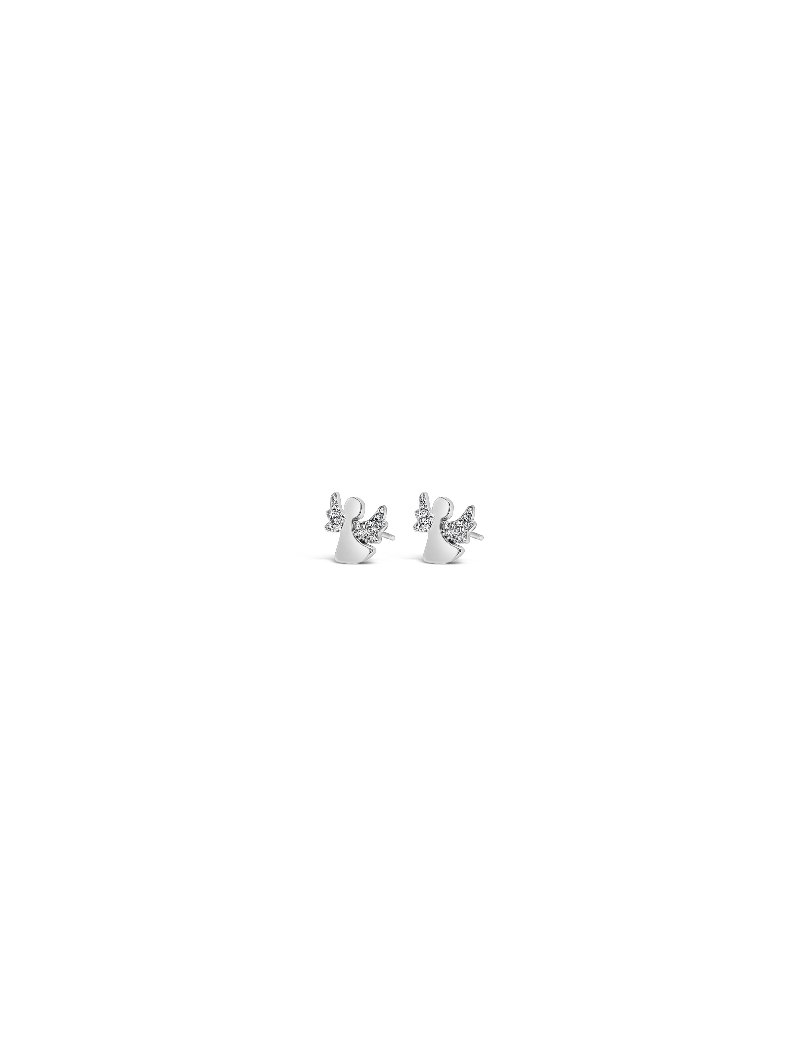 Absolute Jewellery Angel With Diamante Wings Earrings HCE415
