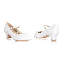 Load image into Gallery viewer, Perfect Bridal White Communion Shoes:- Beth Heel
