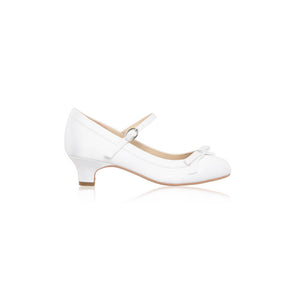 Perfect Bridal White Communion Shoes:- Beth Heel