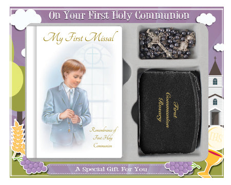 First Holy Communion Boys Prayer Book & Rosary Gift Set