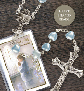 Boys First Holy Communion Rosary Beads Blue