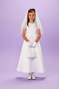 Peridot Girls White Communion Bag:- Ruby