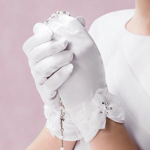 SALE COMMUNION GLOVES Emmerling Girls White Communion Gloves:- 74012