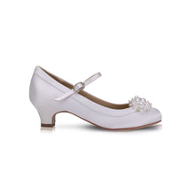 Load image into Gallery viewer, Perfect Bridal White Communion Shoes:- Faith Heel
