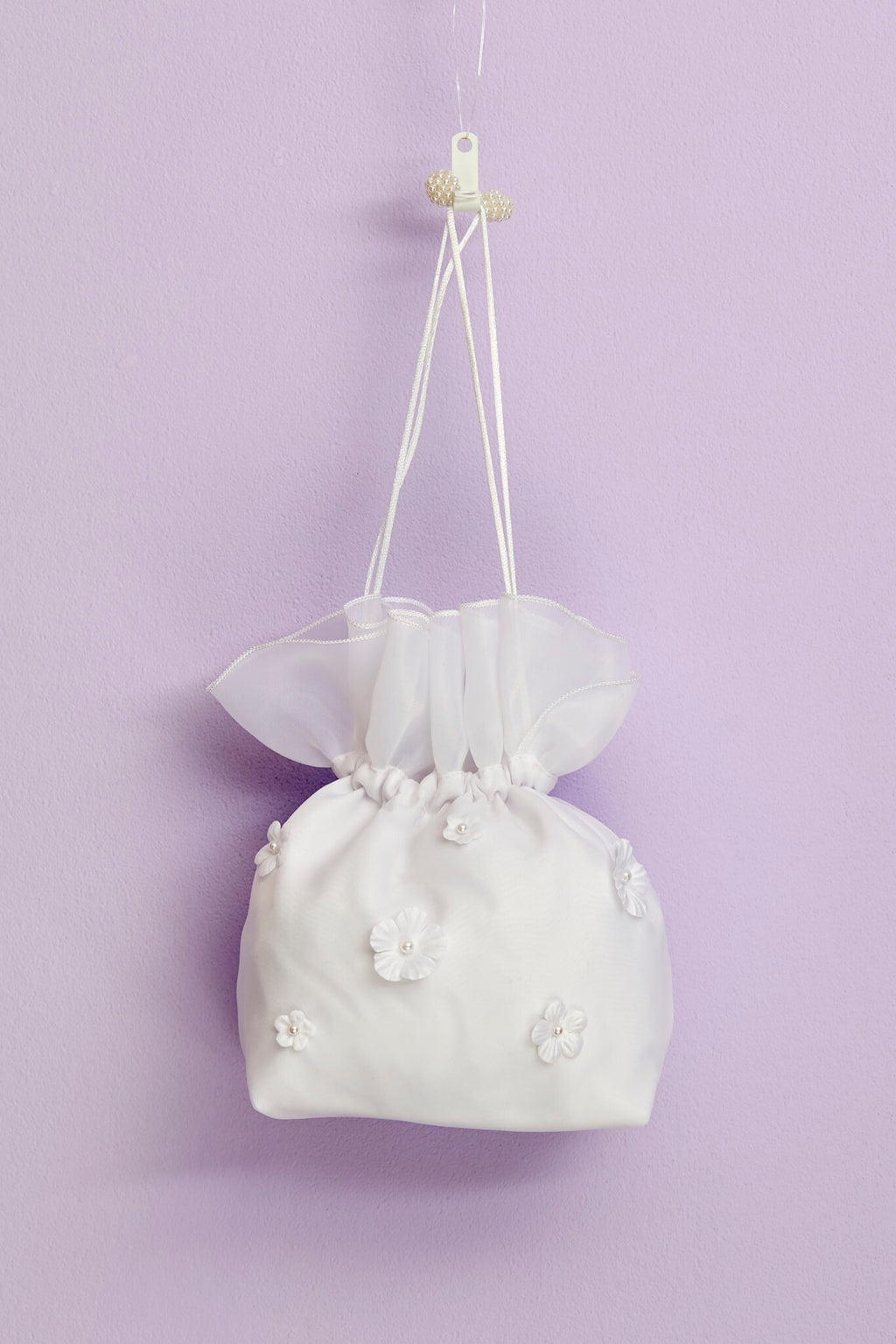 Peridot Girls White Communion Dolly Bag:- Fiona