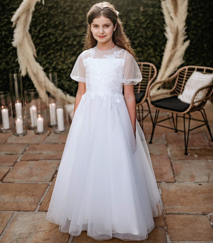 SALE COMMUNION DRESS Emmerling Girls White Communion Dress:- Gea Age 8 & 10