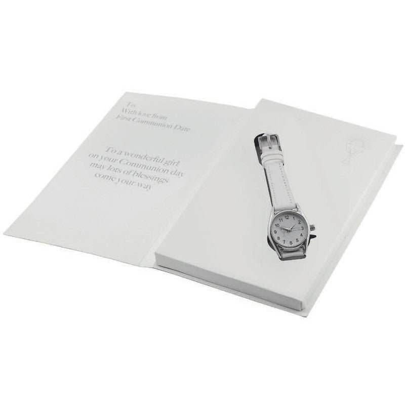 KINDLE Girls White First Holy Communion Watch:- HCW01