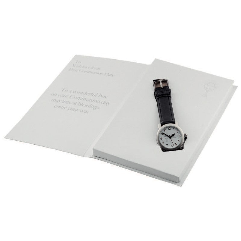 KINDLE Boys Black First Holy Communion Watch:- HCW04