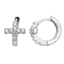 Load image into Gallery viewer, KINDLE Girls Hooped Cross Earrings:- HSE103A
