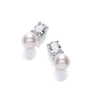 KINDLE Girls Pearl & C/Z Earrings:- HSE186A