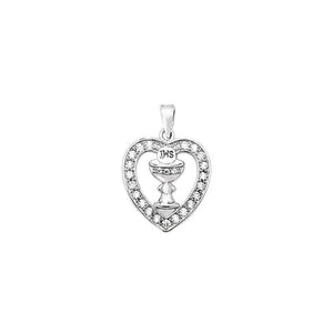 KINDLE Girls Heart With Host Necklace:- HSP138A