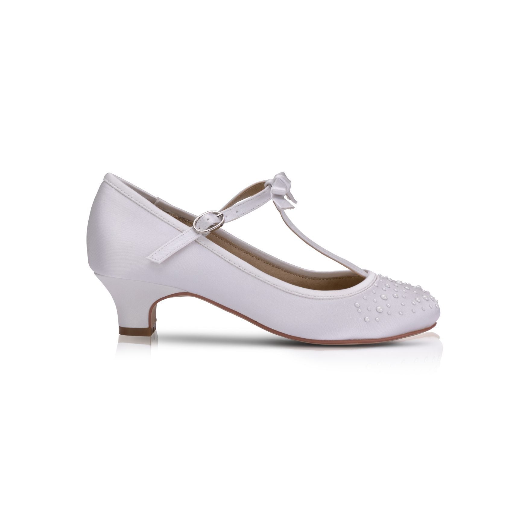 SALE SHOE Perfect Bridal White Communion Shoes:- Hope Heel
