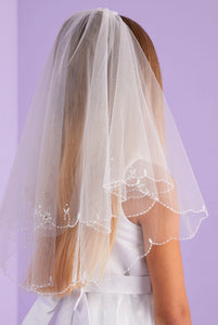 Peridot Girls White Holy Communion Veil:- Hope