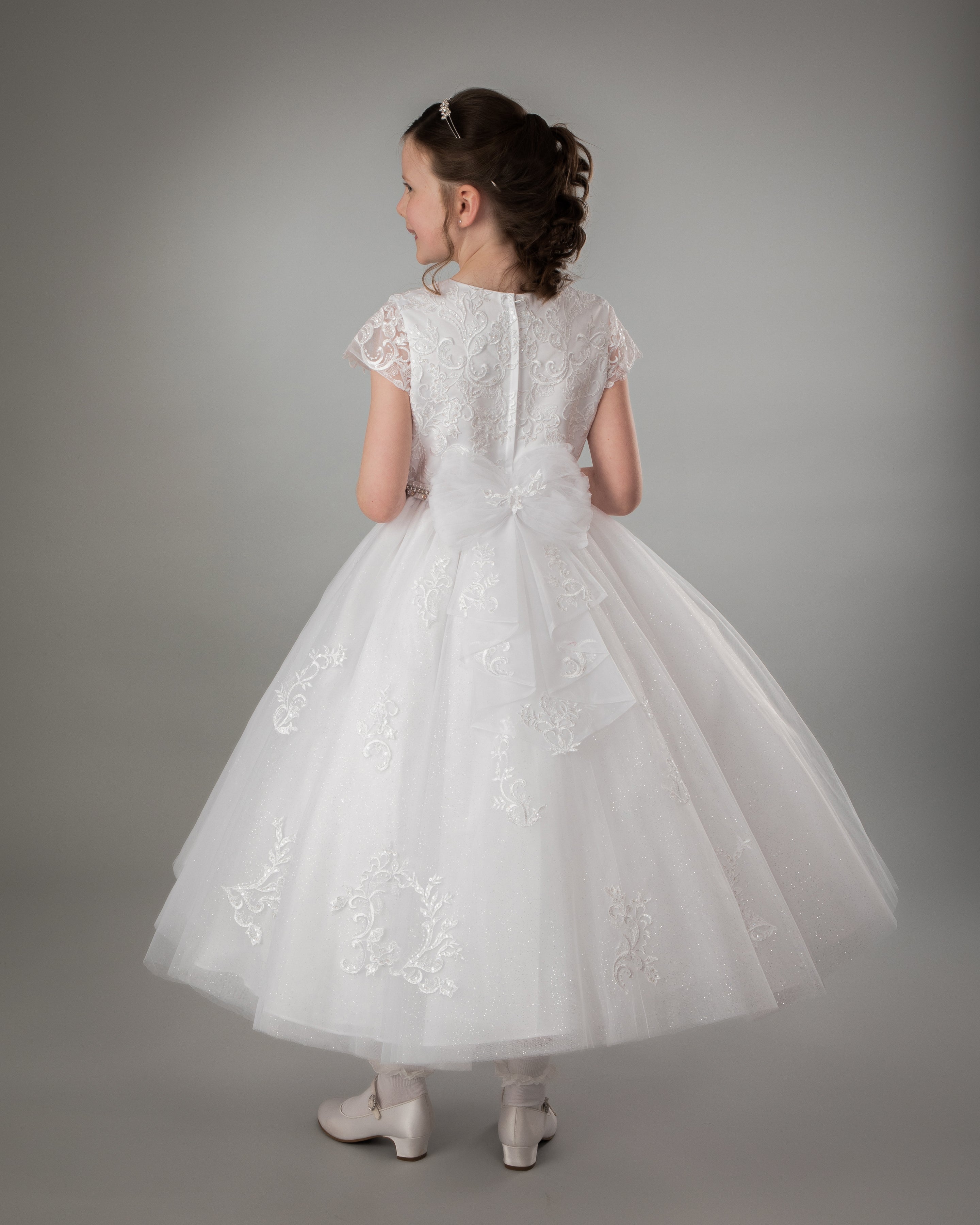 SALE COMMUNION DRESS Paula's Communion Girls White Communion Dress:- PJ03 AGE 8