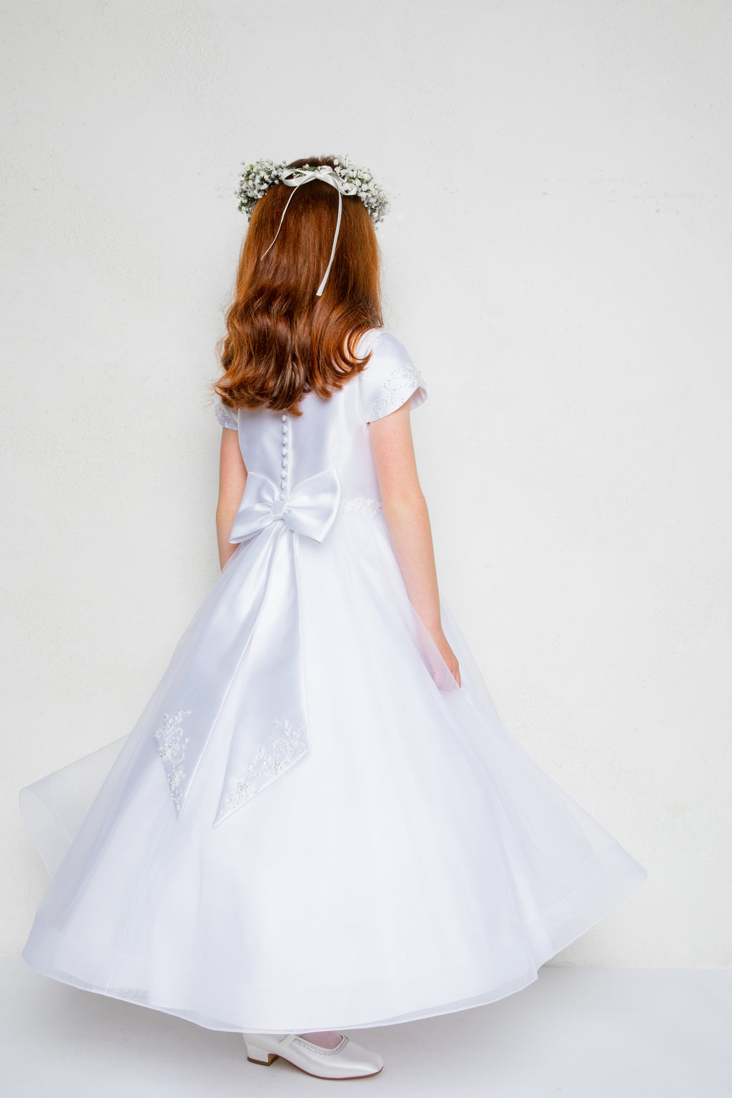 SALE Isabella Girls White Communion Dress:- IS22143 Age 10