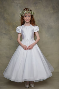 Isabella Girls White Communion Dress:- IS23451