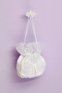 Peridot Girls White Communion Bag:- Jane